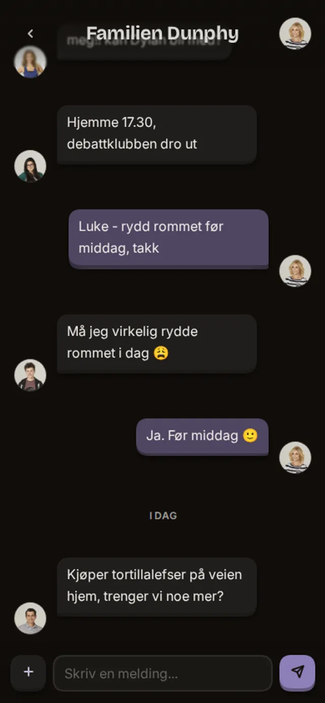Skjermbilde av en samtale