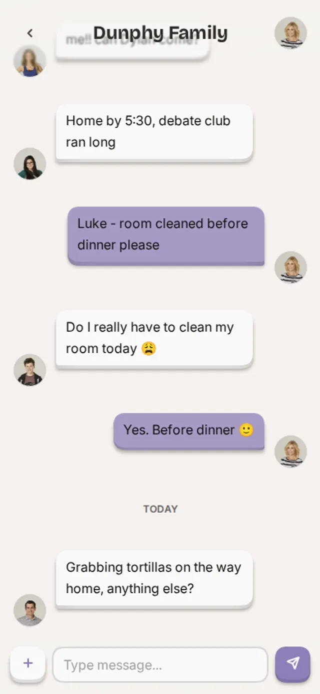 App screenshot of a chat conversation