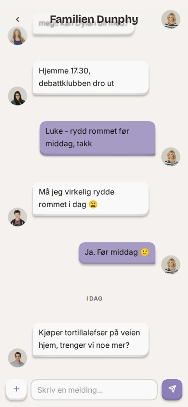 Skjermbilde av en samtale